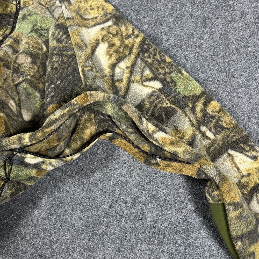 Cabela's Mens XL Real Tree Camo Fleece Full Zip Outdoor Hunting Jacket #2504 - Picture 6 of 10